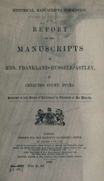 Report on the manuscripts of Mrs. Franklin-Russell-Astley, of Chequers Court, Bucks_cover