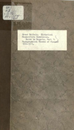 GUIDE TO THE REPORTS OF THE GREAT BRITAIN ROYAL COMMISSION ON HISTORICAL MANUSCRIPTS - PART 1: TOPOGRAPHICAL (INDEX OF PLACES) AND PART 2: INDEX OF PERSONS 1_cover