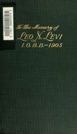 Memorial volume : Leo N. Levi_cover