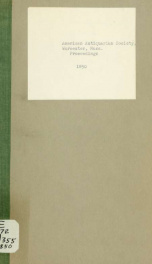 Proceedings - American Antiquarian Society 1850_cover