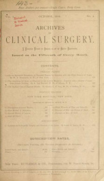 Hospital Gazette and Archives of Clinical Surgery 1 no 4_cover