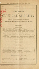 Hospital Gazette and Archives of Clinical Surgery 1 no 6_cover