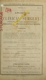 Hospital Gazette and Archives of Clinical Surgery 1 no 9_cover