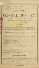 Hospital Gazette and Archives of Clinical Surgery 2 no 1_cover