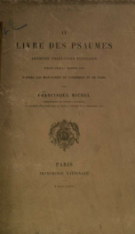 Le livre des psaumes; ancienne traduction française; publiée pour la première fois d'après les manuscrits de Cambridge et de Paris_cover