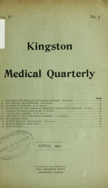 Kingston Medical Quarterly v.5  n. 03_cover