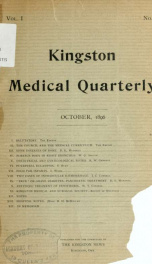 Kingston Medical Quarterly v.1  n. 01_cover