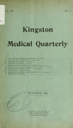 Kingston Medical Quarterly v.4  n. 01_cover