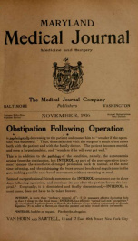 Maryland Medical Journal, a journal of medicine and surgery v. 59 n. 11_cover