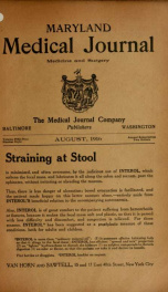 Maryland Medical Journal, a journal of medicine and surgery v. 59 n. 08_cover