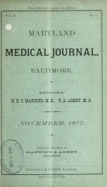 Maryland Medical Journal, a journal of medicine and surgery November  v. 2 n. 01_cover