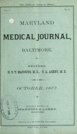 Maryland Medical Journal, a journal of medicine and surgery October v.1 n. 06_cover