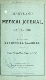 Maryland Medical Journal, a journal of medicine and surgery September v.1 n. 05_cover