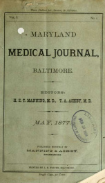 Maryland Medical Journal, a journal of medicine and surgery may_cover