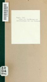 Ueber die Einführung des Christenthums bei den Germanen; ein Vortrag auf Veranstaltung des evangelischen Vereins für kirchliche Zwecke, gehalten am 7. Januar, 1856_cover