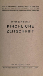 Internationale kirchliche Zeitschrift = Revue internationale ecclésiatique = International church review 1_cover