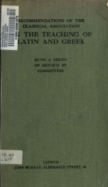 Recommendations of the Classical Association on the teaching of Latin and Greek_cover