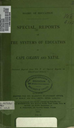 Special reports on educational subjects. Vol. 5. -- 5, No. 1_cover