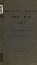 A topographical catalogue of the private tombs of Thebes_cover
