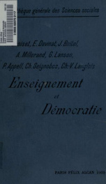 Enseignement et democratie : lecons professees a l'Ecole des hautes etudes sociales. --_cover