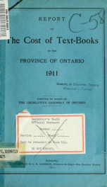 Report on the cost of text-books in the Province of Ontario 1911_cover