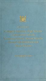 Staffs of collegiate institutes, high schools, continuation schools, industrial, technical, art and other vocational schools, normal-model schools, and English-French model schools 1933_cover