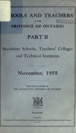 Schools and teachers in the Province of Ontario 1955, Pt. 2_cover