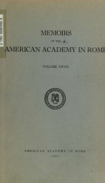 Memoirs of the American Academy in Rome 27_cover