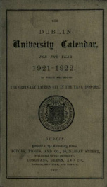 Calendar 1, 1921-22_cover