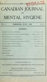 Canadian journal of mental hygiene v2 no 2_cover