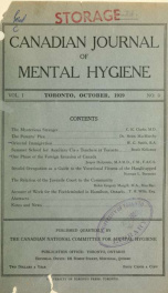 Canadian journal of mental hygiene v1 no 3_cover