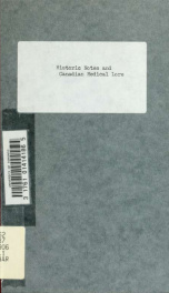 Historic notes and Canadian medical lore : lecture memoranda, British Medical Association, Toronto, 1906_cover