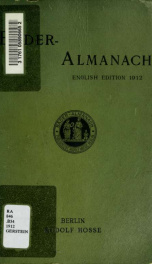 Bäder-Almanach; reports of spas, climatic stations and sanatoria in Germany, Austria-Hungary, Switzerland and adjoing countries, for physicians and patients_cover