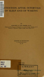 Archives of psychology 137_cover