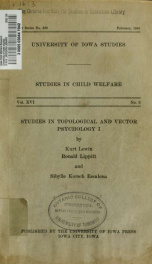 University of Iowa studies in child welfare v 16 no.3_cover