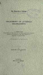 Treatment of juvenile delinquents_cover