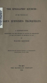 The epigraphic sources of the writings of Gaius Suetonius Tranquillus_cover