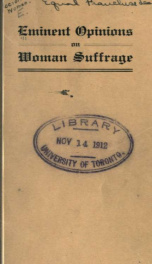Eminent opinions on Woman Suffrage_cover
