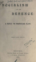 Socialism on its defence; a reply to Professor Flint_cover