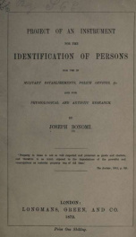 Project of an instrument for the identification of persons_cover