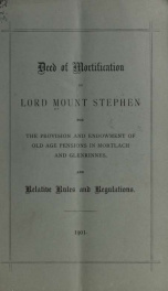 Deed of Mortification, for the provision and endowment of old age pensions in Mortlach and Glenrinnes, and relative rules and regulations_cover