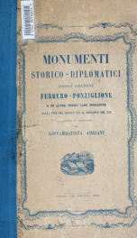 Monumenti storico-diplomatici degli archivi Ferrere-Ponziglione e di altre nobili case subalpine dalla fine del sedolo XII al principio del XIX_cover