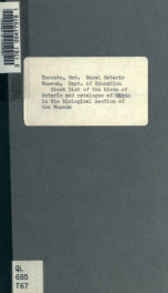 Check list of the birds of Ontario and catalogue of birds in the biological section of the Museum_cover