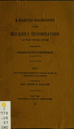 A selected bibliography of the religious denominations of the United States_cover