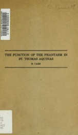 The function of the phantasm in St. Thomas Aquinas_cover