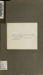 Guide to the reptiles and batrachians exhibited in the Department of Zoology of the British Museum (Natural History)_cover