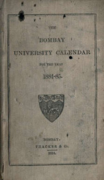 University calendar 1884-85_cover