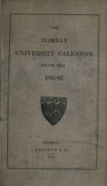 University calendar 1885-86_cover