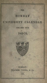 University calendar 1869-70_cover
