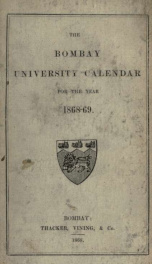 University calendar 1868-69_cover